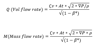 Flow measurement delta pressure