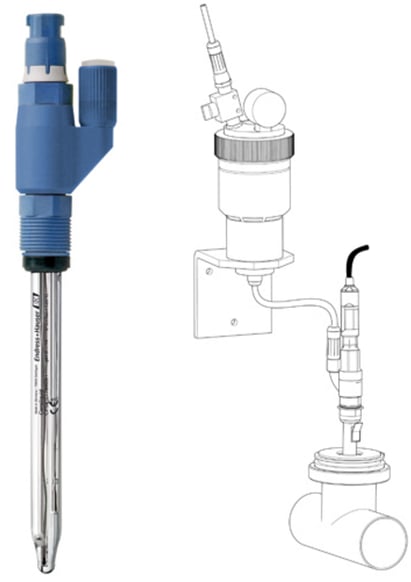 Figure 1. Flowing reference pH sensor with reservoir