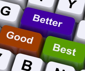 Good Better Best Keys Represent Ratings And Improvement